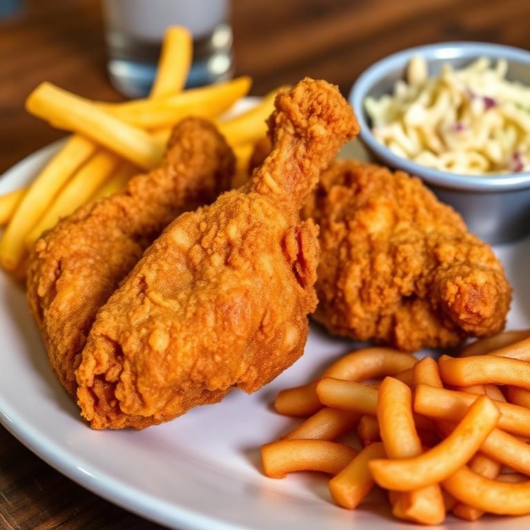 3 Pcs Chicken, Chips & Coleslaw